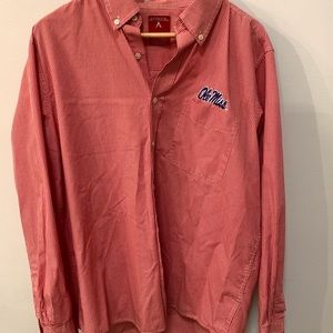 Antigua Ole Miss red button down with white check - L